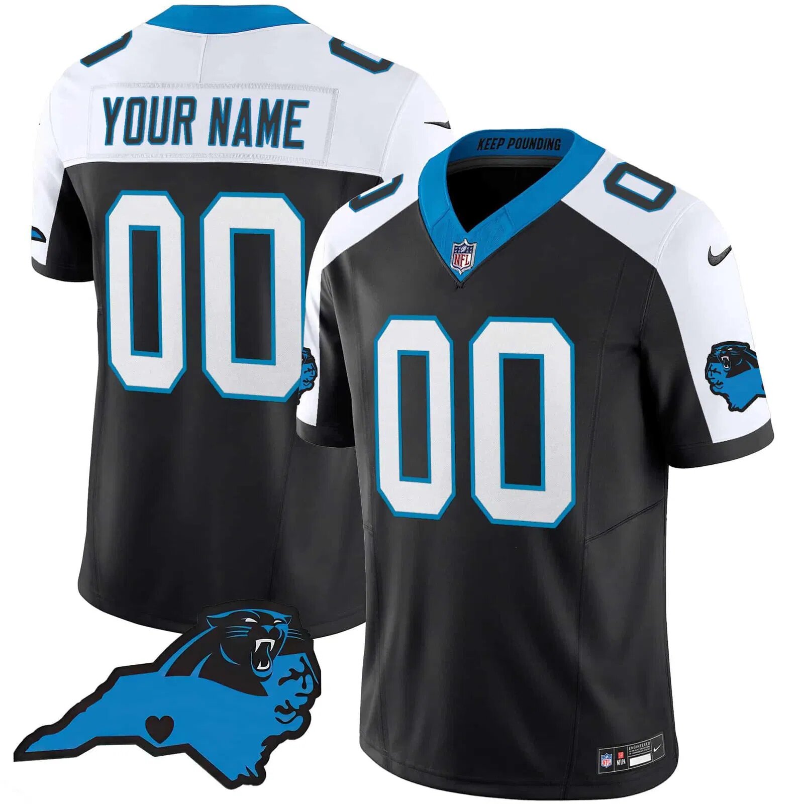 Men Carolina Panthers Black 2024 Nike Vapor Limited Custom NFL Jersey